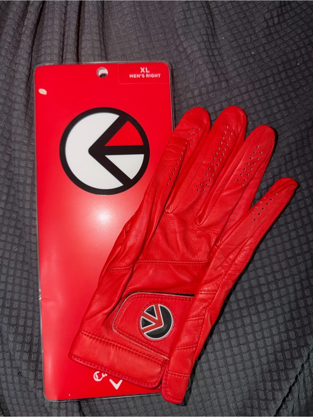 Callaway Red Men's Right Leather Golf Glove